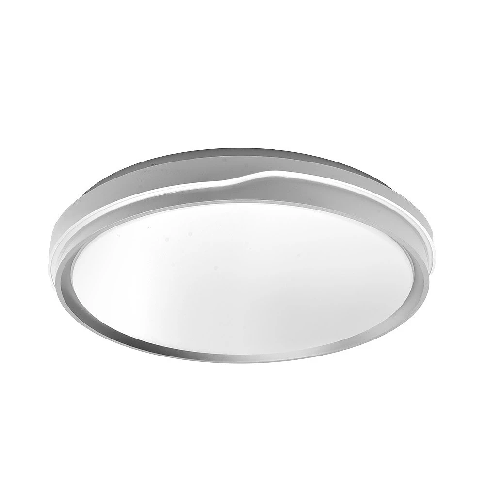 ANUAR, Plafón led 60W, Blanco/Plata