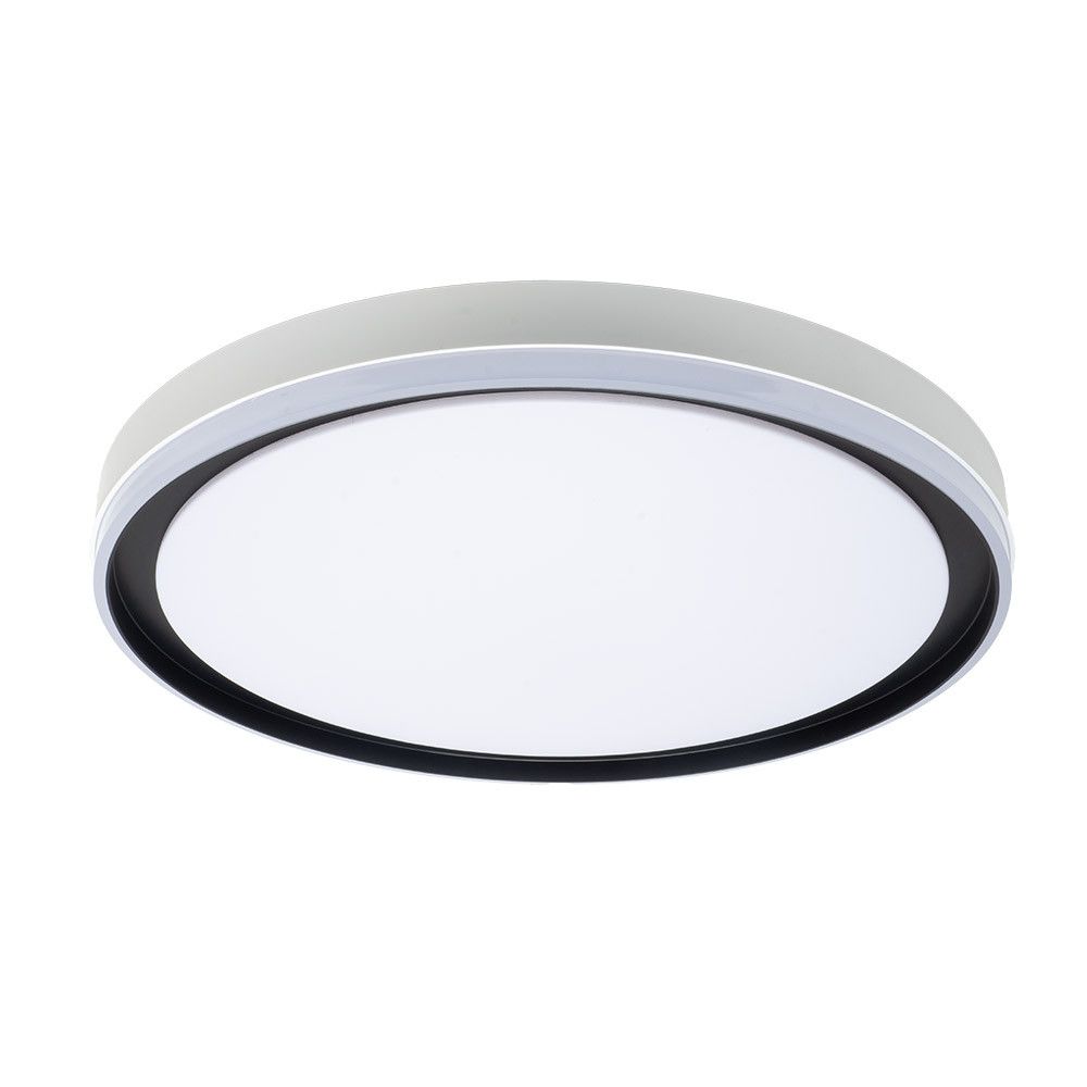 CLARIBEL, Plafón led de techo, con selector de color de luz y mando a distancia, Ø50 cm. Color negro/blanco