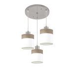 CLOE, Colgante plafón 3 alturas, color Blanco/Madera gris