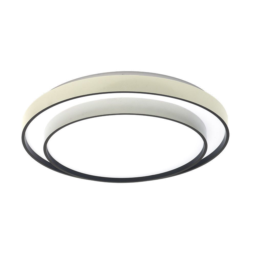 FANA, Plafón led de techo, con selector de color de luz y mando a distancia, Ø50 cm. Color blanco/negro
