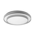FANA, Plafón led de techo, con selector de color de luz y mando a distancia, Ø50 cm. Color blanco/plata