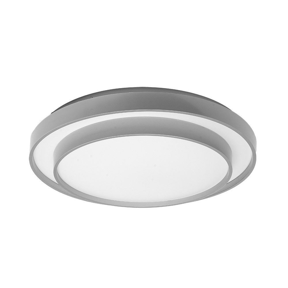 FANA, Plafón led de techo, con selector de color de luz y mando a distancia, Ø50 cm. Color blanco/plata