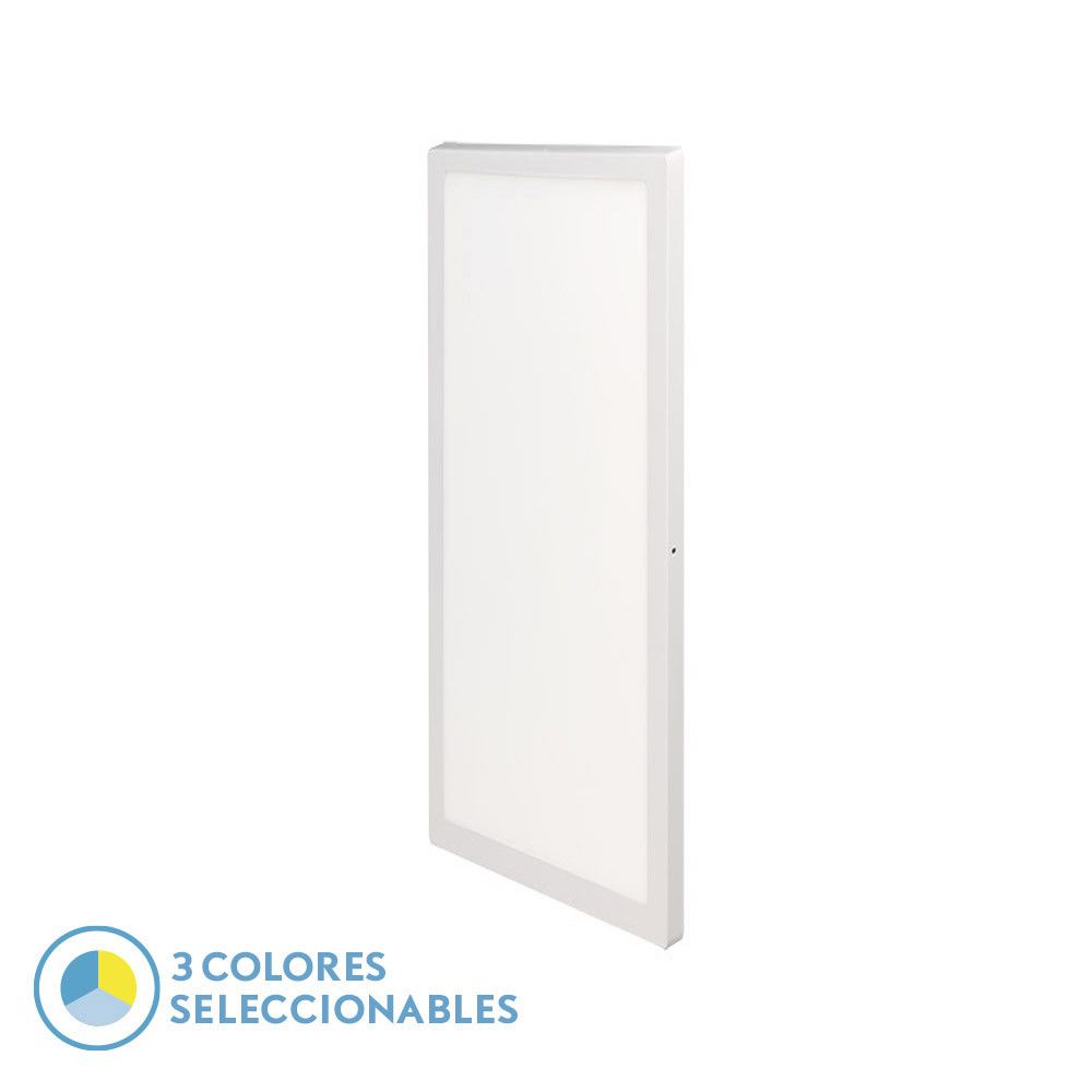LLANO, Panel led de superficie 36W con selector de color de luz. Dimensiones: 60x30 cm