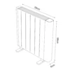 POINT, Emisor térmico 1200W, dimensiones