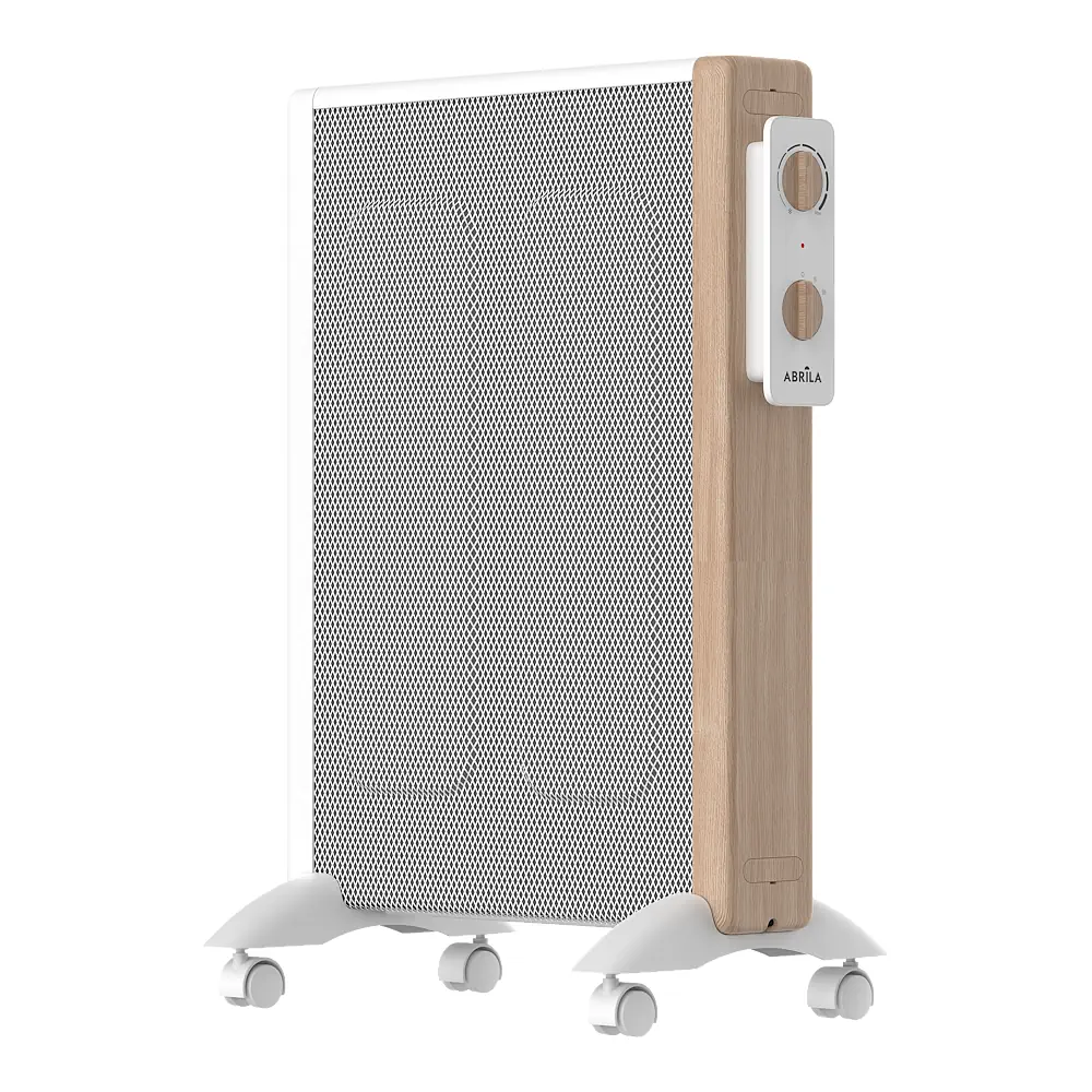 BADIN, Radiador de mica color blanco/madera, potencia 1500W