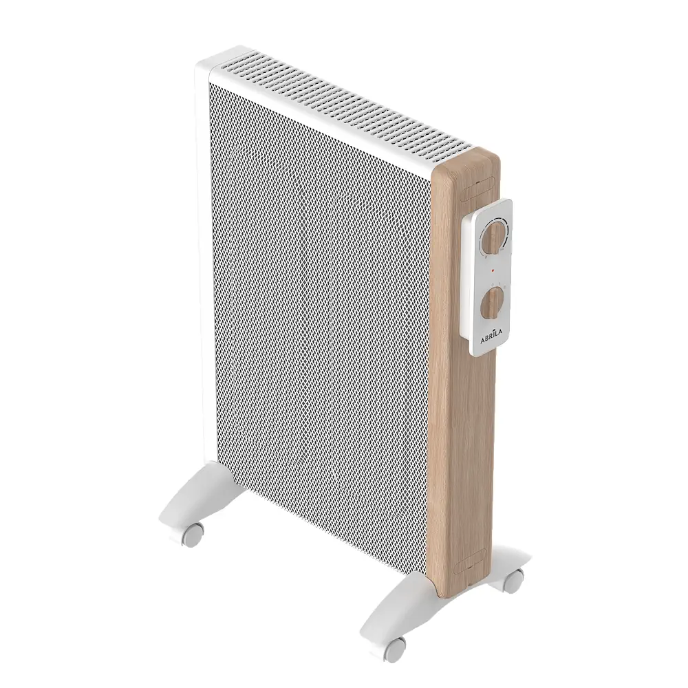 BADIN, Radiador de mica color blanco/madera, potencia 1500W