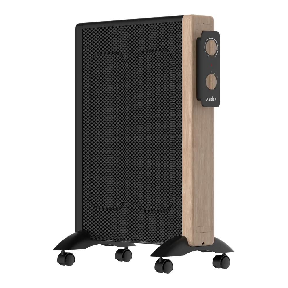 BADIN, Radiador de mica color negro/madera, potencia 1500W