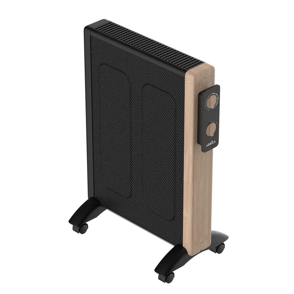 BADIN, Radiador de mica color negro/madera, potencia 1500W