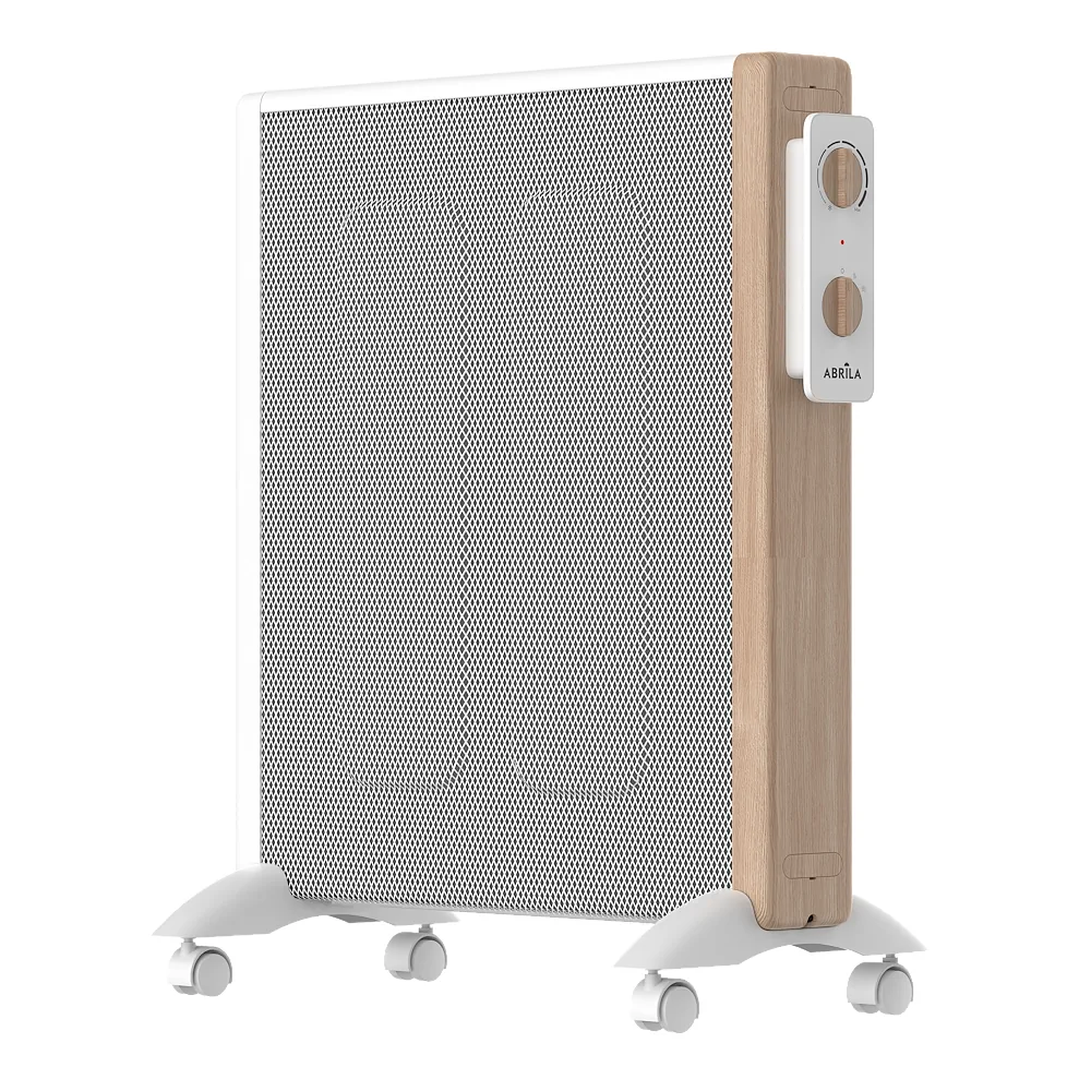 BADIN, Radiador de mica color blanco/madera, potencia 2000W