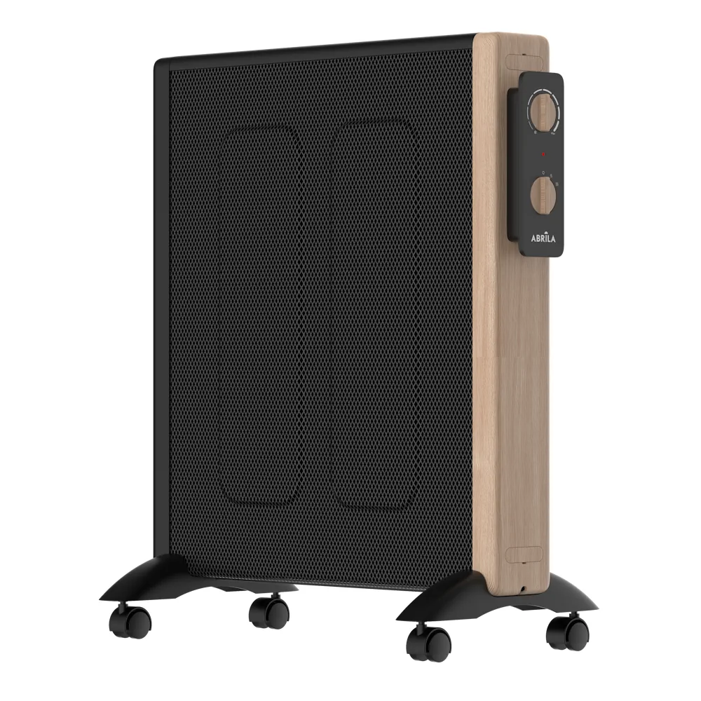 BADIN, Radiador de mica color negro/madera, potencia 2000W