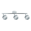 BEETHOVEN, Regleta 3 focos - Blanco/Plata