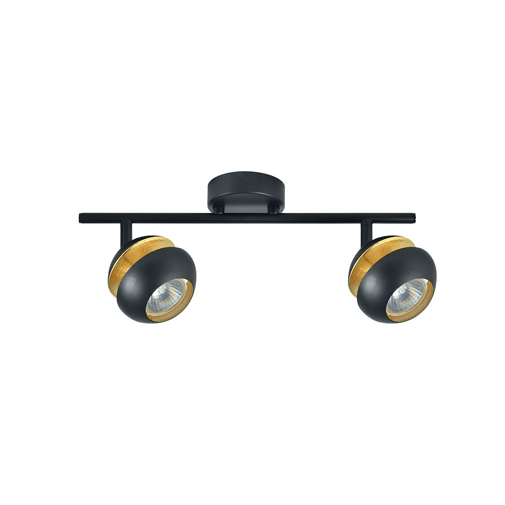 BEETHOVEN, Regleta 2 focos - Negro/Oro