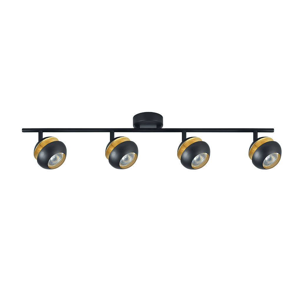 BEETHOVEN, Regleta 4 focos - Negro/Oro