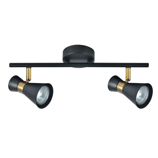 MAXIMO, Regleta 2 focos - Negro/Cuero