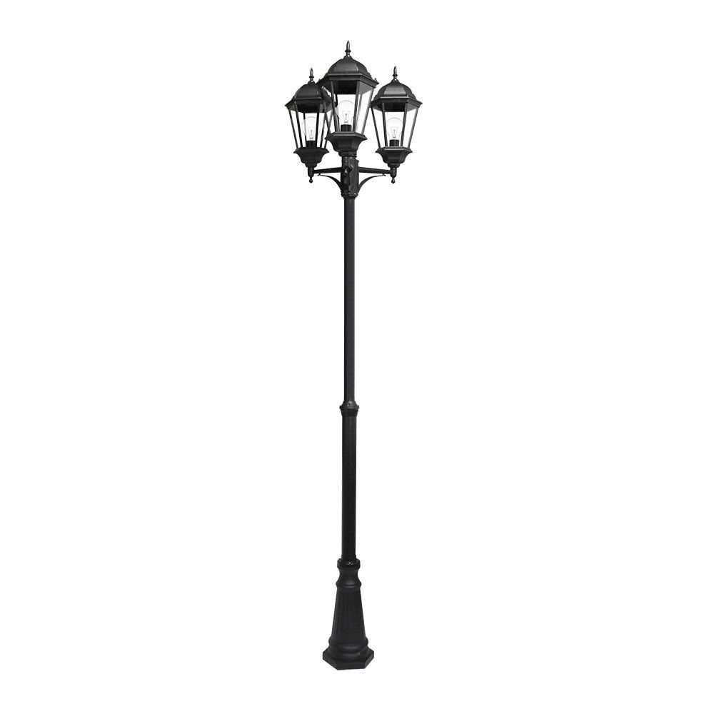 REGULUS, farola exterior de 3 cabezas, color negro