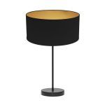 ANUSKA, Lámpara de sobremesa color Negro/Oro , diámetro 30 cm
