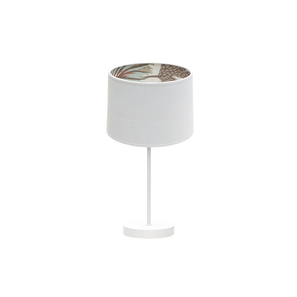 TUNEZ, Lámpara sobremesa baja, color Blanco/Estampado