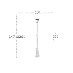 SPICA, farola exterior aluminio, dimensiones