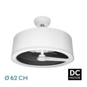 TATIANA, ventilador de techo sin aspas, color blanco e interior color madera negra