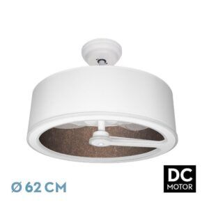 TATIANA, ventilador de techo sin aspas, color blanco e interior color óxido