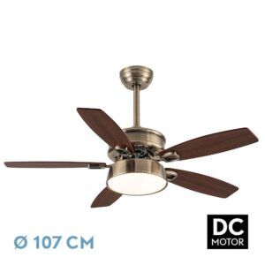 BRAW, ventilador de techo cuero, con aspas reversibles nogal/roble