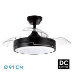 OLIMPIA, Ventilador de techo aspas abatibles, color negro