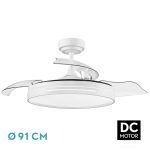 MICENAS MINI, Ventilador de techo aspas abatibles, color blanco