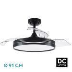 MICENAS MINI, Ventilador de techo aspas abatibles, color negro