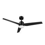 CAPTUS, ventilador de techo con luz, aspas reversibles. Color negro y aspas color negro