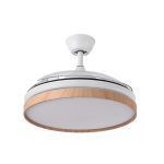 EVROS, Ventilador techo aspas abatibles , color Blanco/Haya