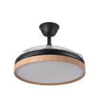 EVROS, Ventilador techo aspas abatibles , color Negro/Haya