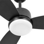 GENIL, ventilador de techo con luz, color negro, aspas color negro, detalle