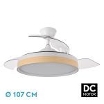IGLU, Ventilador de techo aspas abatibles, color blanco/haya