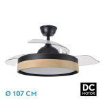 IGLU, Ventilador de techo aspas abatibles, color negro/haya