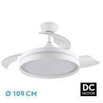 NALON, Ventilador de techo aspas retractiles, color blanco