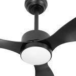 SERPA, ventilador de techo con luz, color negro, detalle