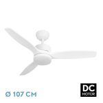 TORINO, ventilador de techo con luz, color blanco y aspas de madera color blanco