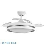 VIPER, ventilador de techo aspas abatibles, color Blanco/Plata
