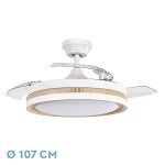 VIPER, ventilador de techo aspas abatibles, color Blanco/Haya
