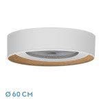 TANIA 1, ventilador de techo tipo plafón, con luz, color Madera clara/blanco