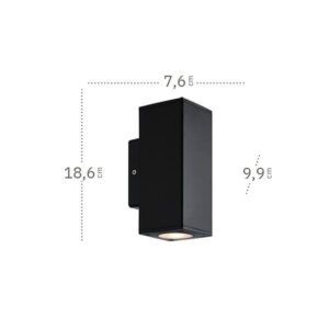 YOPOL, aplique exterior bañador de luz pared, dimensiones